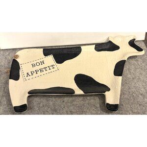 Mud Pie 16" x 11" Bon Appetit Cow Platter, Ceramic  #3288